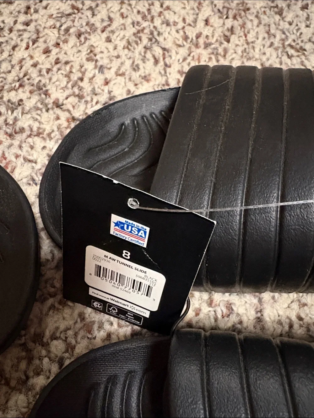 Black Slide Sandals - 2 Pair new with Tags